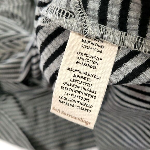 Soft Surroundings  RYLEY Striped Maxi Dress 2X gray Ribbed stretch lagen look - Picture 11 of 11